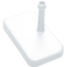 Parasolfød 20 kg. Beton fod 1/2 Til Altan Hvid plast kappe. 1/2 Fod, 50 x 29 cm. PL-rør 18 til 38 mm