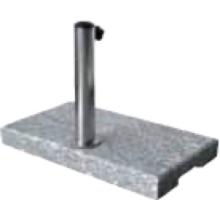 Parasolfød 23 kg Grå Granit 1/2 Til Altan 50 x 28 cm. Høj 5,5 cm Rustfri stål holder til 27 og 32 mm