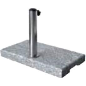 Parasolfød 23 kg Grå Granit 1/2 Til Altan 50 x 28 cm. Høj 5,5 cm Rustfri stål holder til 27 og 32 mm
