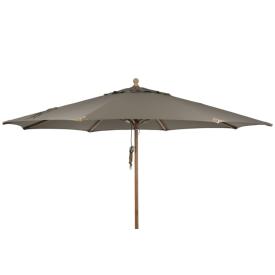 3,5 m Ø, Rund "Parma" - Træ, Taupe, POLYESTER, Parasol