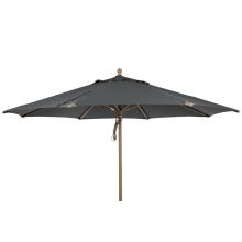 3,5 m Ø, Rund "Parma" - Træ, Grå, POLYESTER, Parasol