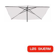 2 x 2 m Løs Firkantet Parasol Skærm "Symo" = Hvid, DRALON