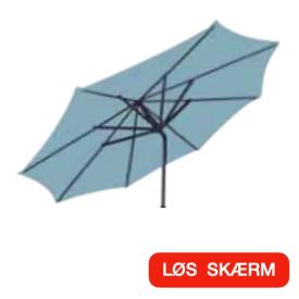 3 m Løs Rund Parasol Skærm "Como" = Due Blå, POLYESTER