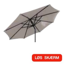 3 m Løs Rund Parasol Skærm "Como" = Grå, POLYESTER