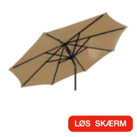 3 m Løs Rund Parasol Skærm "Como" = Taupe, POLYESTER