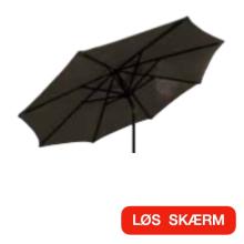 3 m Løs Rund Parasol Skærm "Como" = Sort, POLYESTER