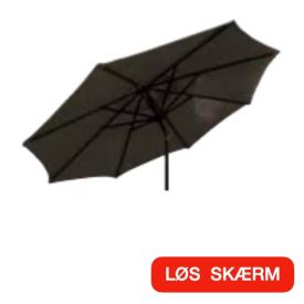 3 m Løs Rund Parasol Skærm "Como" = Sort, POLYESTER