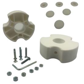 3-Kløver til Hastrup-ben 25-30 mm rør (Hvid) 2 Stk