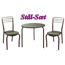 Valerla -  Bordeaux / Sort 2 pers. stål-sæt (809B)