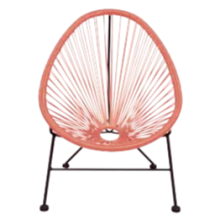 Junior Børne Lounge stol, Lyse-Rødt, 38x38/38 cm. sæde H40 cm