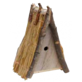 Fuglehus  med Stråtag Musvit = 28 mm hul 26 x 22 cm (506A)