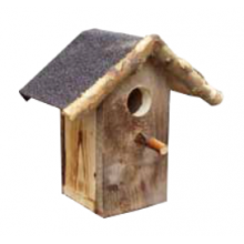 Fuglehus  med Tagpap Stære = 50mmhul+pind 24 x 22 cm (507A)