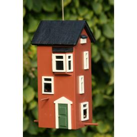 Svenske Foderautomater, Højhus 15x15cm, H33cm., Rød imprægneret