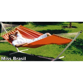 Miss Brasil  ”DURACORD”  Hænge-KØJE Ensfarvet Orange 80 cm pind, 200 x 140 cm.  (546B)
