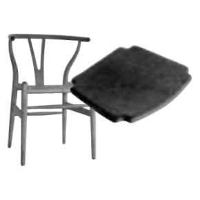 48 x 40 cm Y-Sæde med 4 buede hak (af Hans J. Wegner) - hynde (Størrelse 6414E)